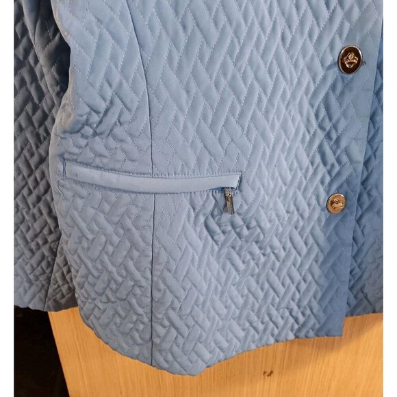 TALBOTS Women’s Size XL JACKET Coat Lined Spring Fall Pea Coat Quilted Pale Blue - Picture 3 of 6